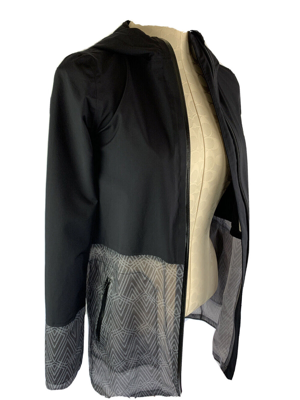 Size 12 ivivva by lululemon Girls Youth Zip Up Hooded Spring Jacket Black Gray